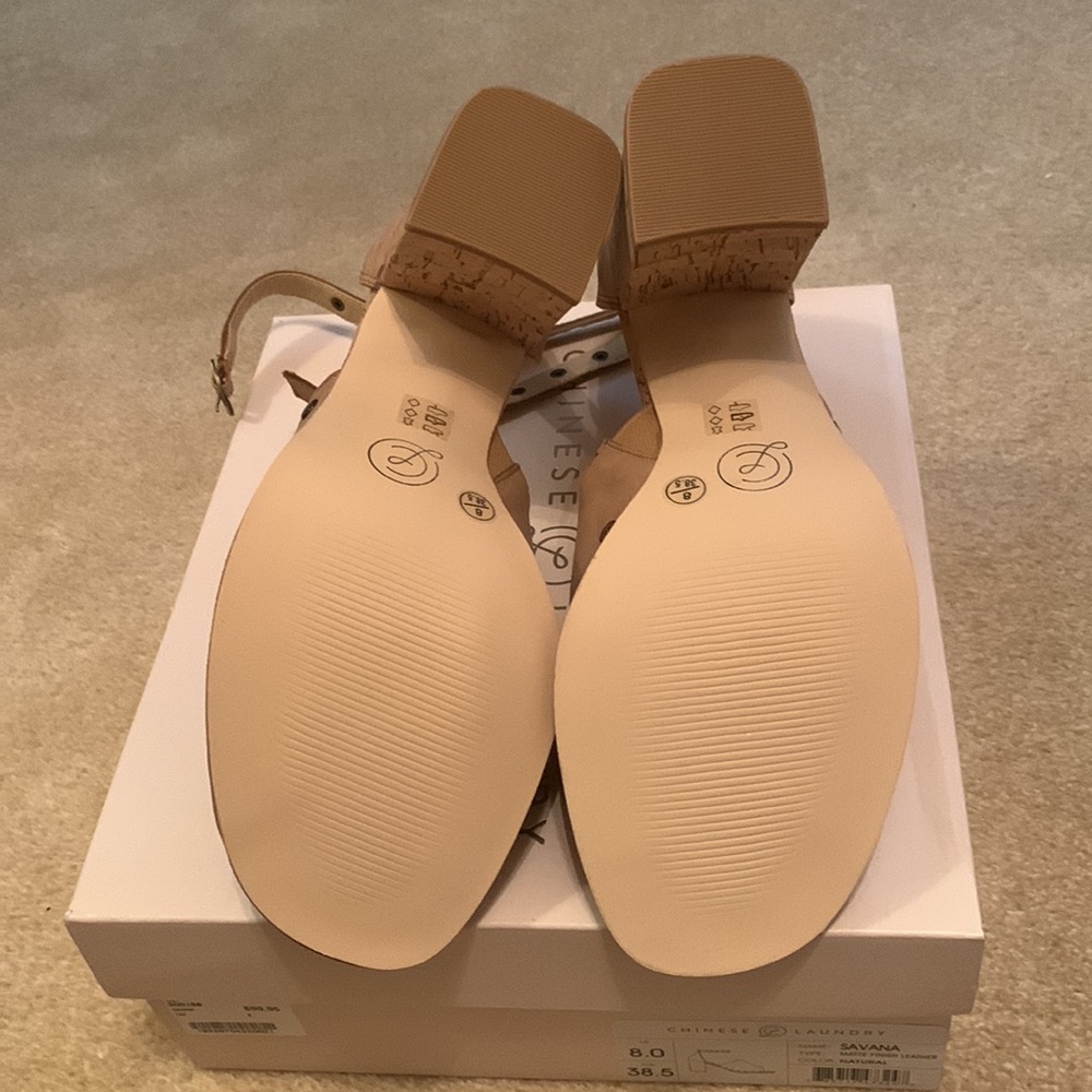Chinese Laundry Savana Block cork heel , Peep toe shoe, size 8 - Picture 7 of 9